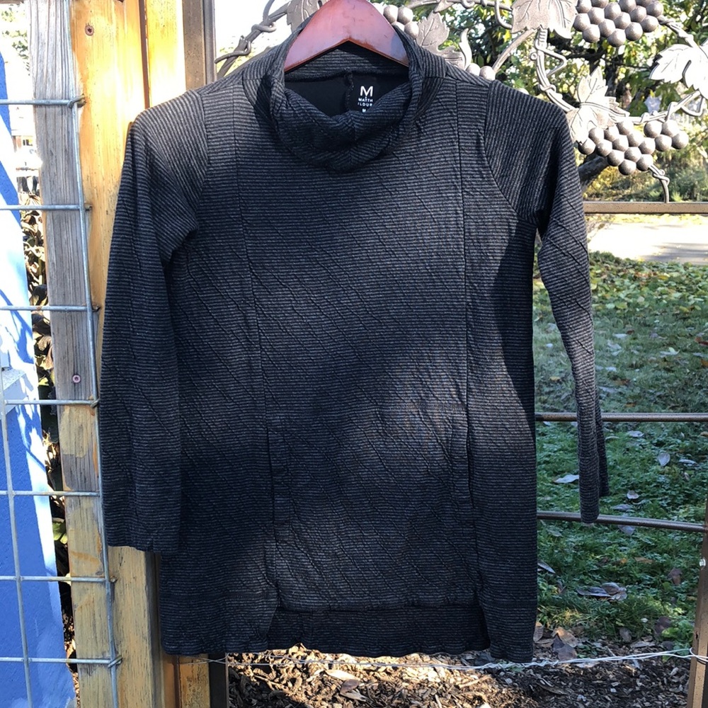Matthildur black stripe slim cotton blend fitted long sleeve shirt size M